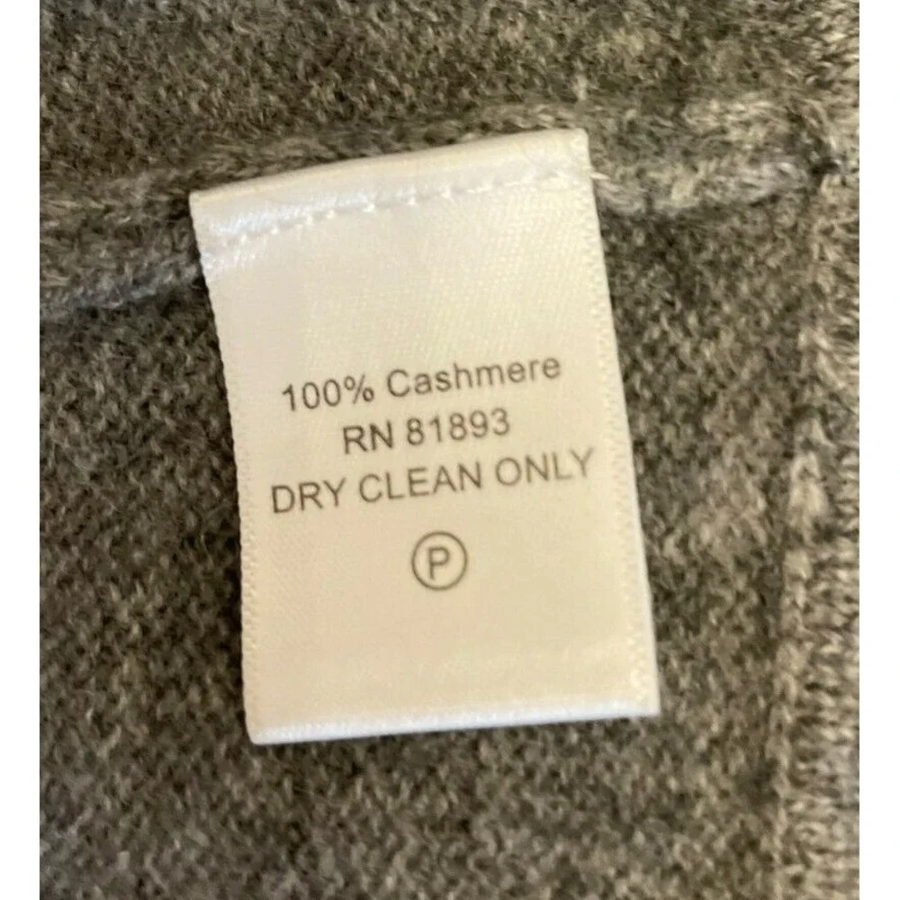 Isaac Mizrahi Live! Womens Open Front Cardigan Sweater Small Gray 100% Cashmere‎